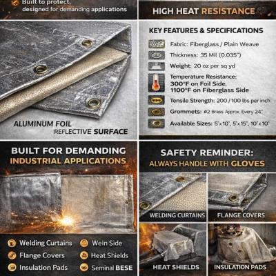 Aluminized Fiberglass Welding Blanket – Industrial Heat Protection